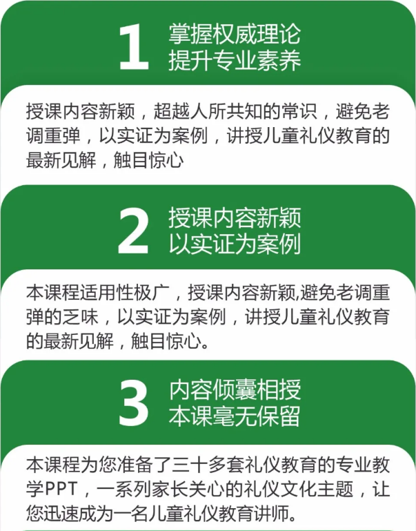 家庭教育指导师_国际注册高级少儿礼仪培训师课程优势1